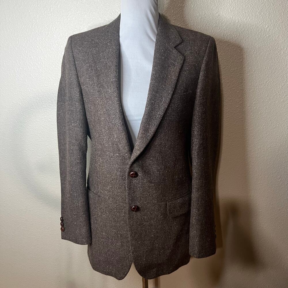 Roger Stuart Vintage 1960s 60s Brown Wool Tweed menswear blazer MENS 38